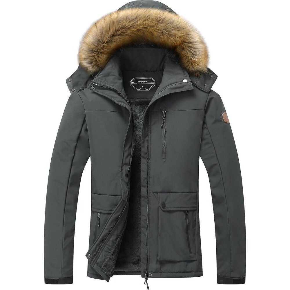 Women's Mountain Waterproof Dark Gray Ski Snow Jacket Winter Warm Hooded Coat
